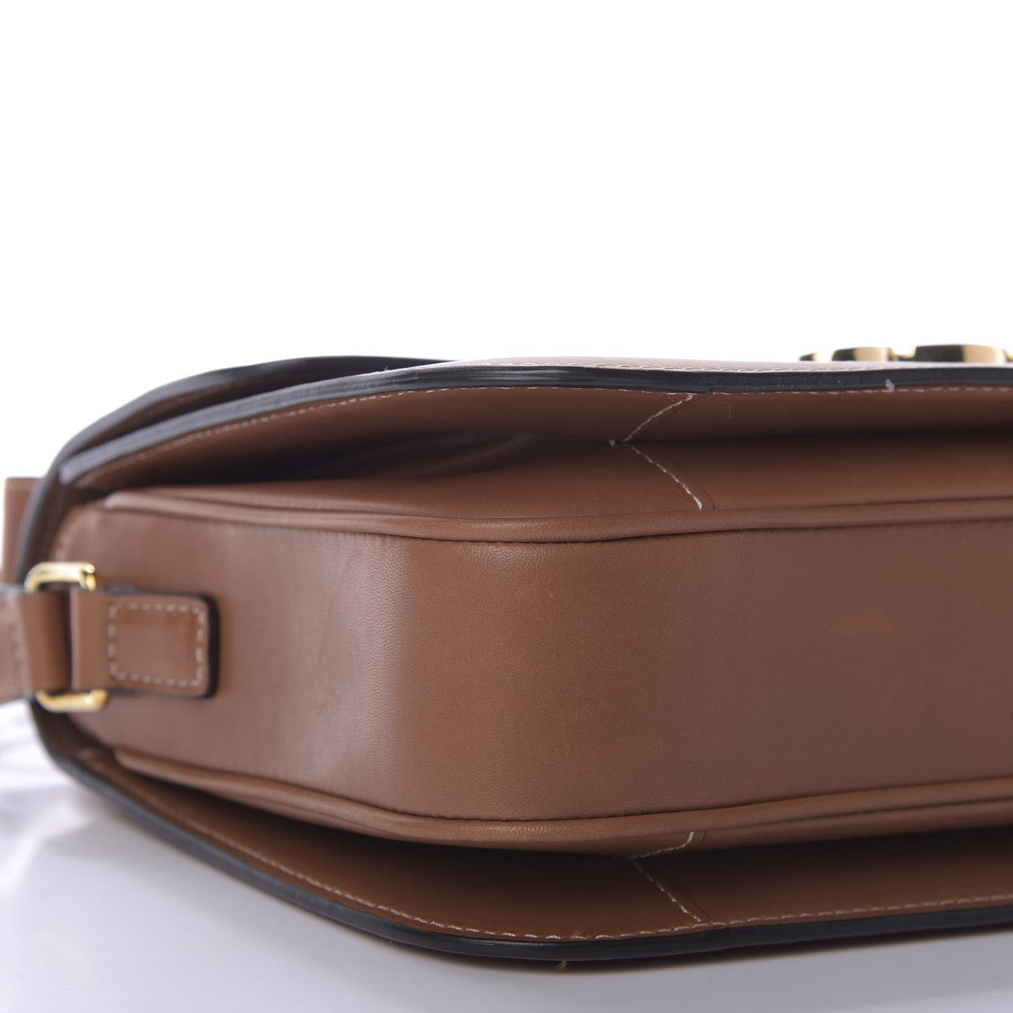 Natural Calfskin Chaine Triomphe Jacquard Canvas Medium Triomphe Bag Navy Tan