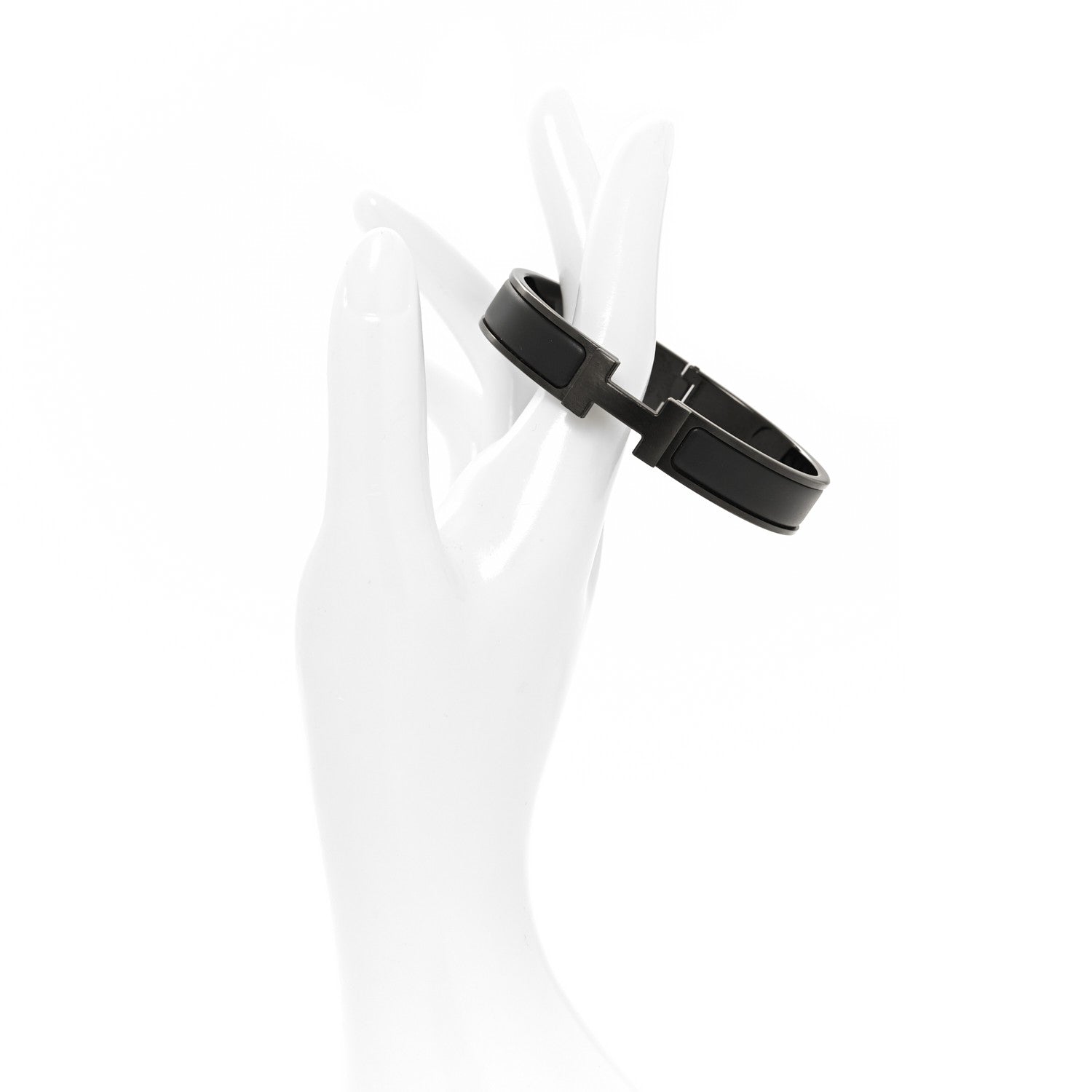 Hermes Matte Enamel Narrow Clic Clac HH Bracelet T5 So Black 2 of 4