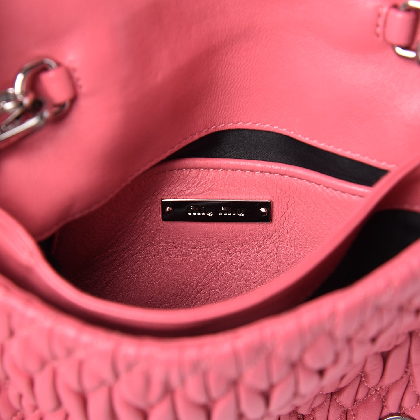 Nappa Matelasse Crystal Chain Crossbody Geranio