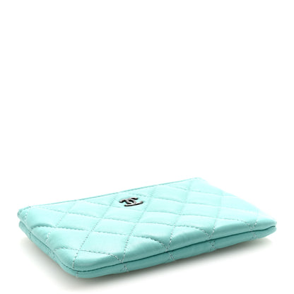 Chanel Lambskin Quilted Small Cosmetic Case Turquoise 4 of 8