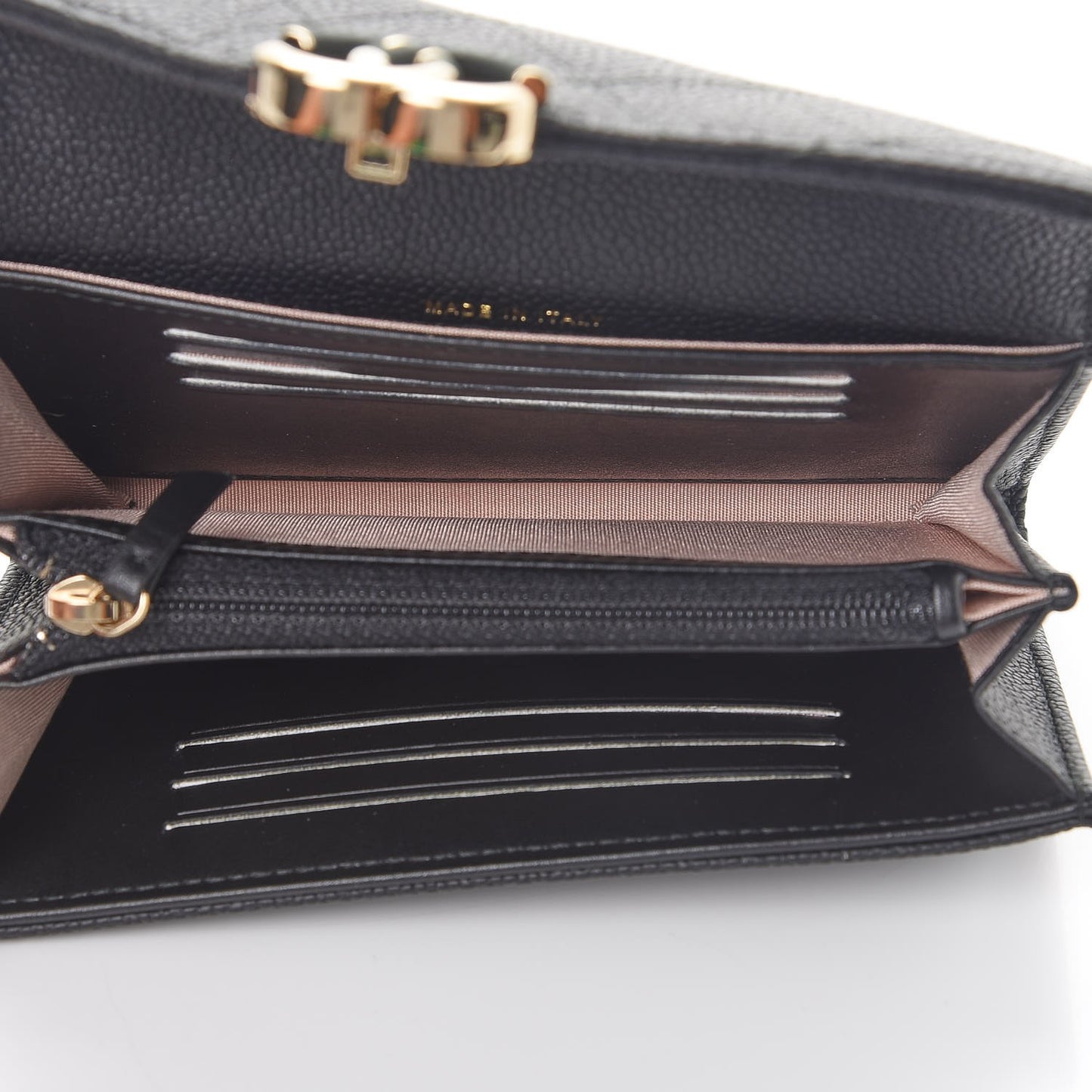 Caviar Quilted Medium CC Flap Wallet Black