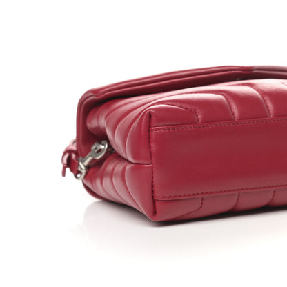 Saint Laurent Calfskin Y Quilted Monogram Toy Loulou Crossbody Bag New Lipstick 7 of 9