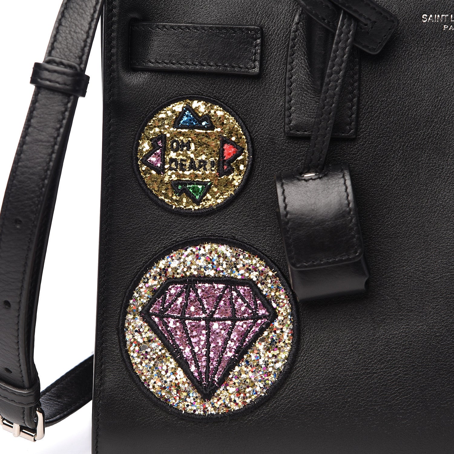 Saint Laurent Calfskin Patchwork Baby Sac De Jour Black Multi 9 of 12