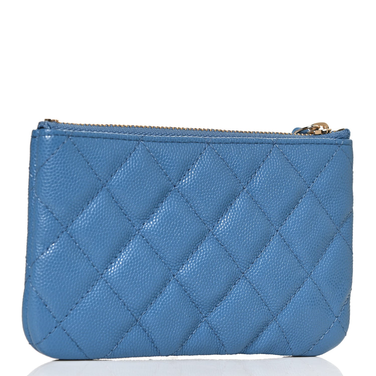 Chanel Caviar Quilted Small Cosmetic Case Blue 3 of 9