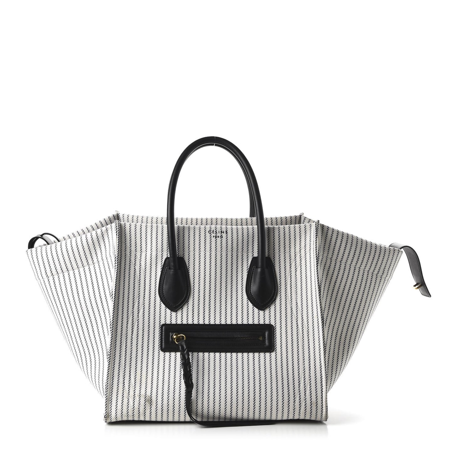 Cotton Canvas Striped Medium Phantom Luggage White Navy