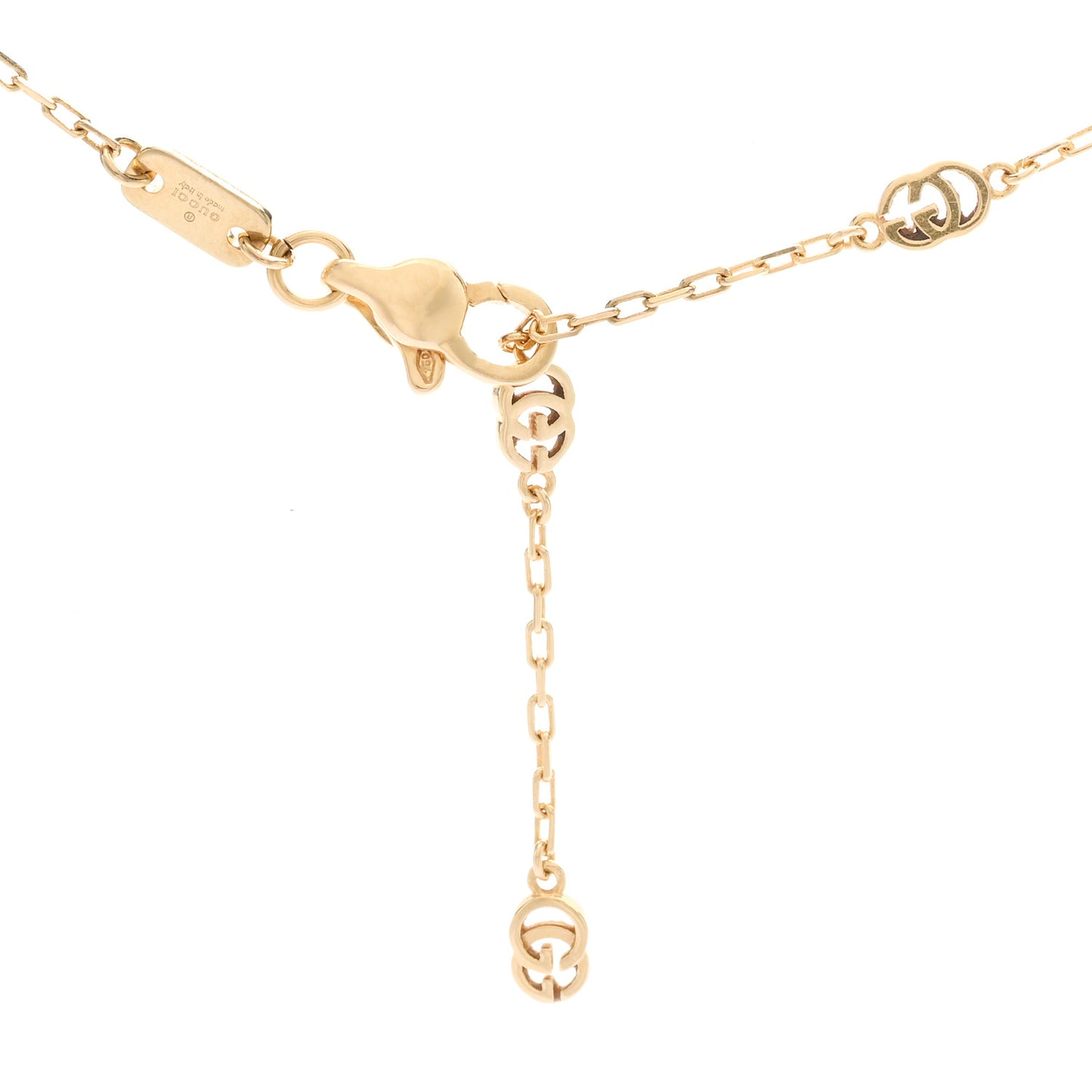 18K Yellow Gold Running G Pendant Necklace