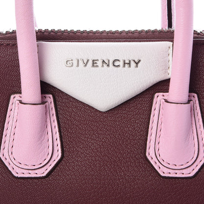 Givenchy Sugar Goatskin Mini Tri-Color Antigona Burgundy Pink White 6 of 10