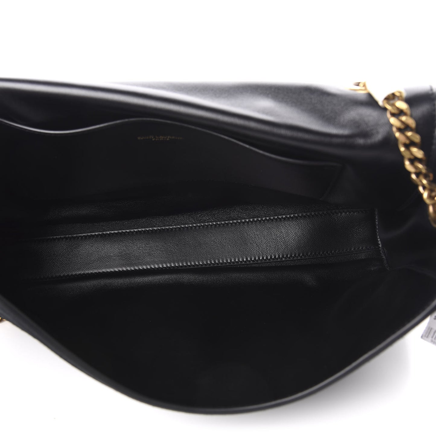 Smooth Calfskin Suede Medium Reversible Monogram Kate Satchel Black