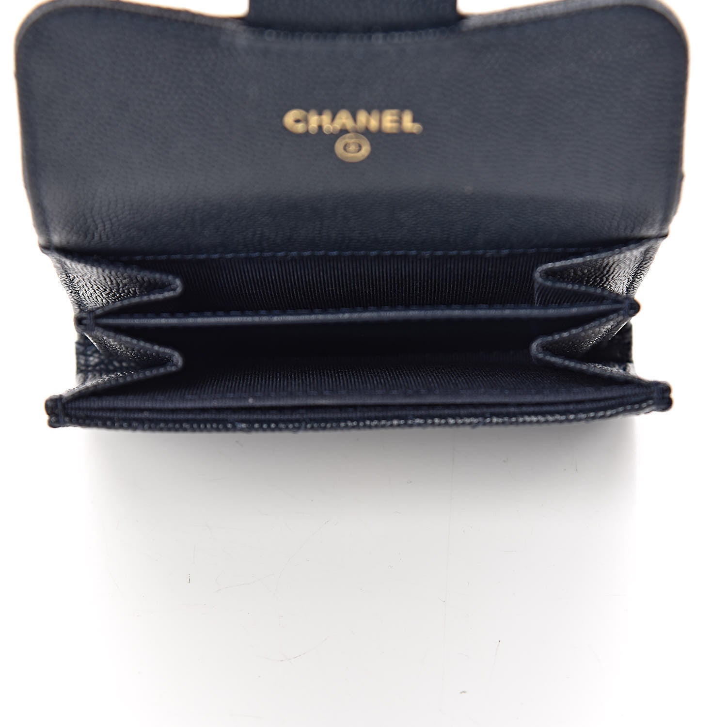 Chanel Caviar Quilted Flap Card Holder Wallet Navy 5 of 11