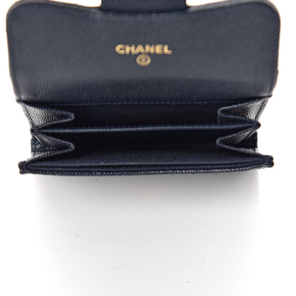 Chanel Caviar Quilted Flap Card Holder Wallet Navy 5 of 11