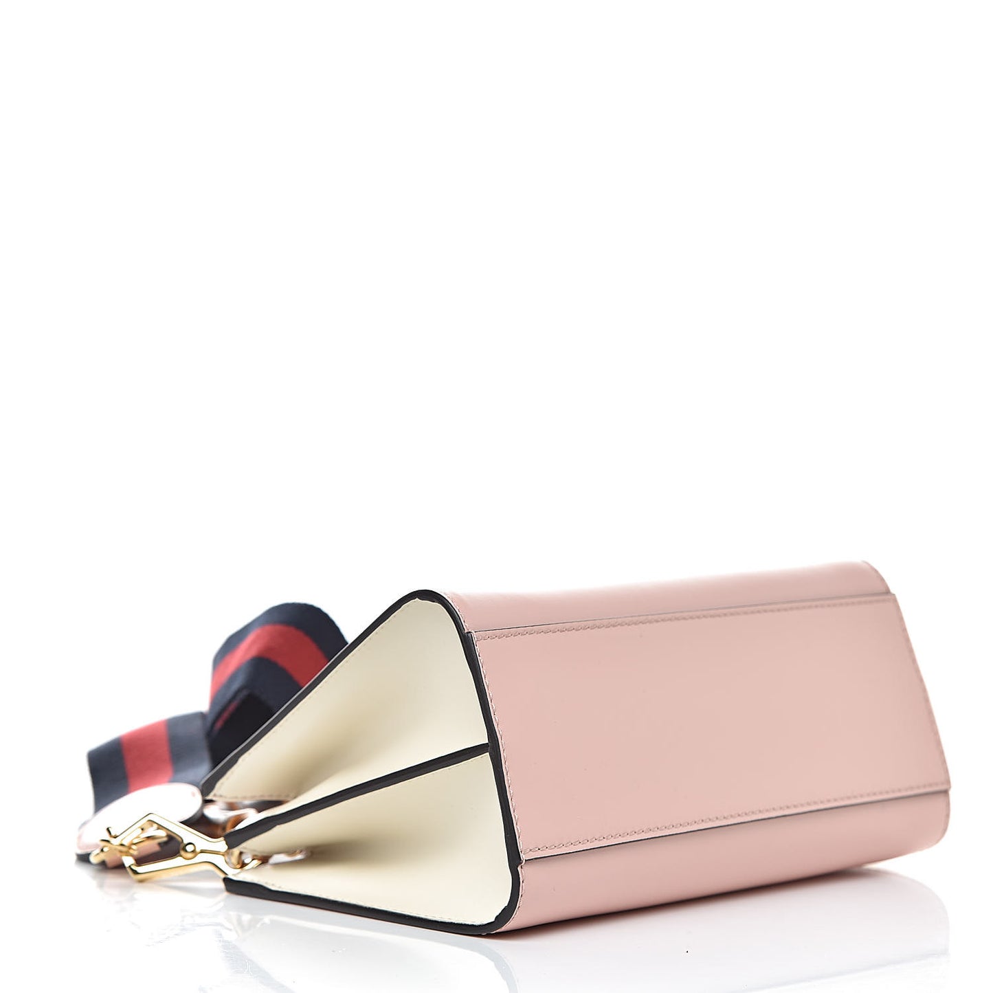 Nappa Bamboo Web Mini Nymphaea Top Handle Bag Perfect Pink Mystic White