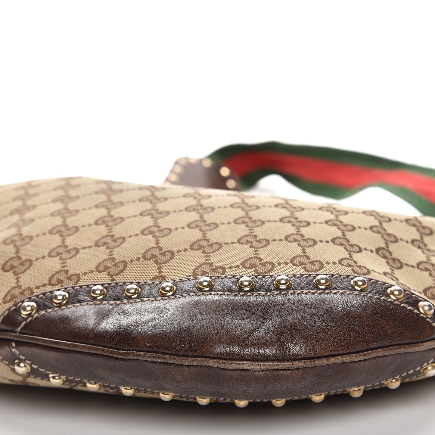 Monogram Pelham Studded Shoulder Bag Brown
