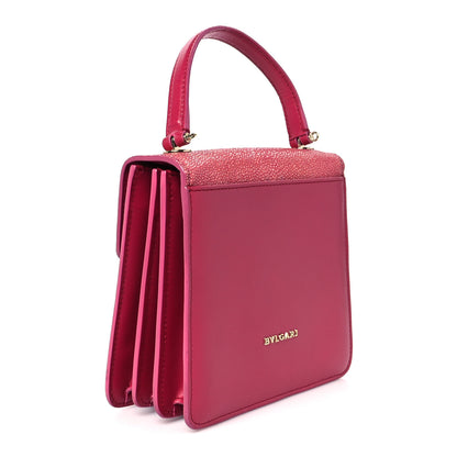 Bulgari Calfskin Galuchat Serpenti Forever Crossbody Red 3 of 11