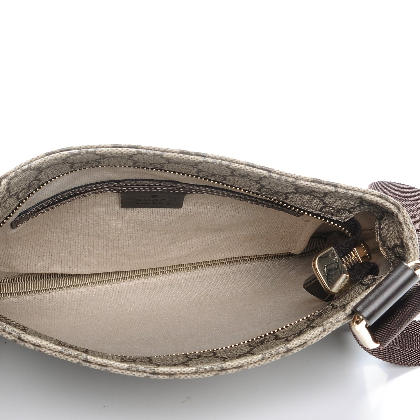 GG Supreme Monogram Small Flat Messenger Bag Dark Brown