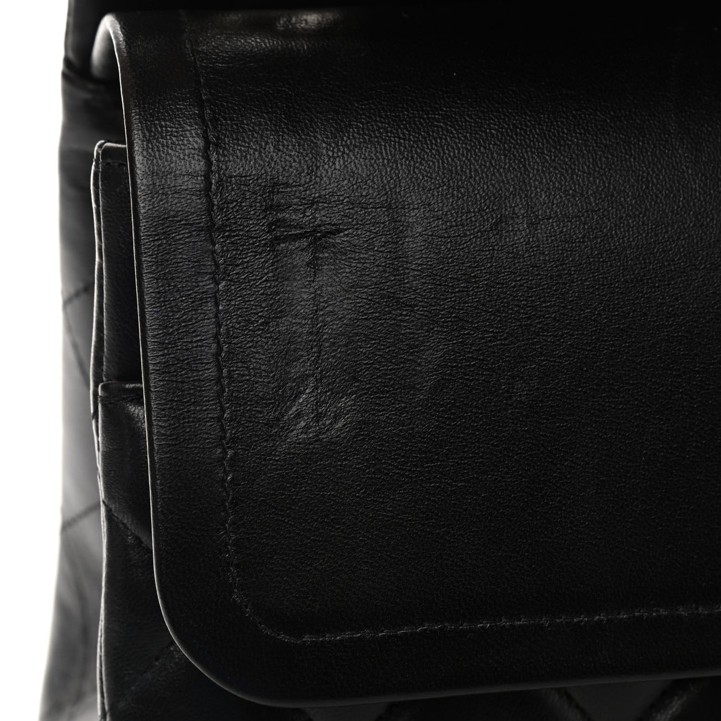 Lambskin Quilted Jumbo Double Flap Black