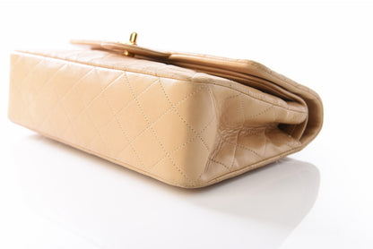 Chanel Lambskin Quilted Medium Double Flap Beige 15 of 18