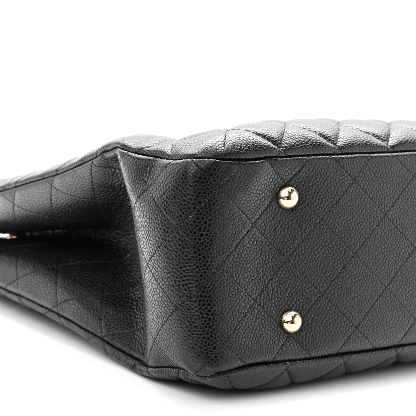 Caviar Quilted Large Shopping Tote Black
