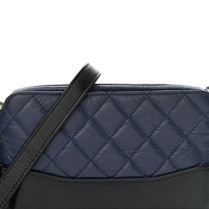 Chanel Aged Calfskin Quilted Small Gabrielle Clutch With Chain Navy Black 10 of 13
