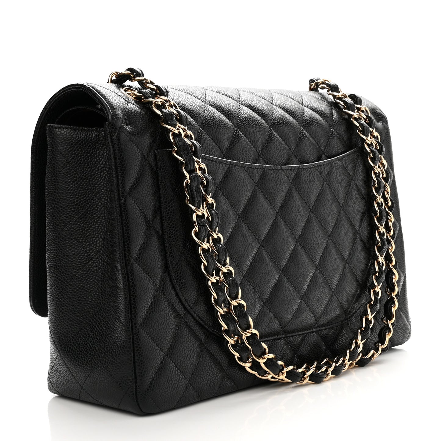 Caviar Quilted Maxi Double Flap Black