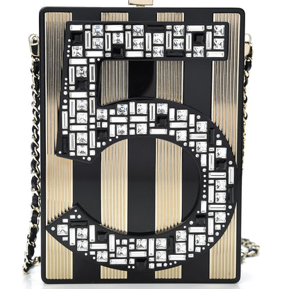 Chanel Plexiglass Strass N°5 Minaudiere Black Gold 9 of 11