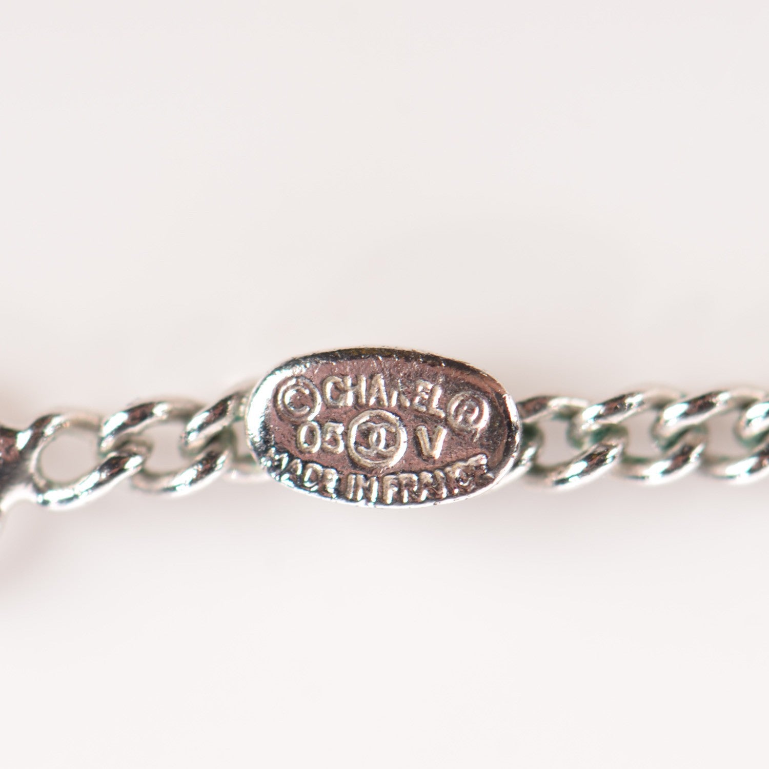 Chanel Crystal Timeless CC Necklace Silver 6 of 7