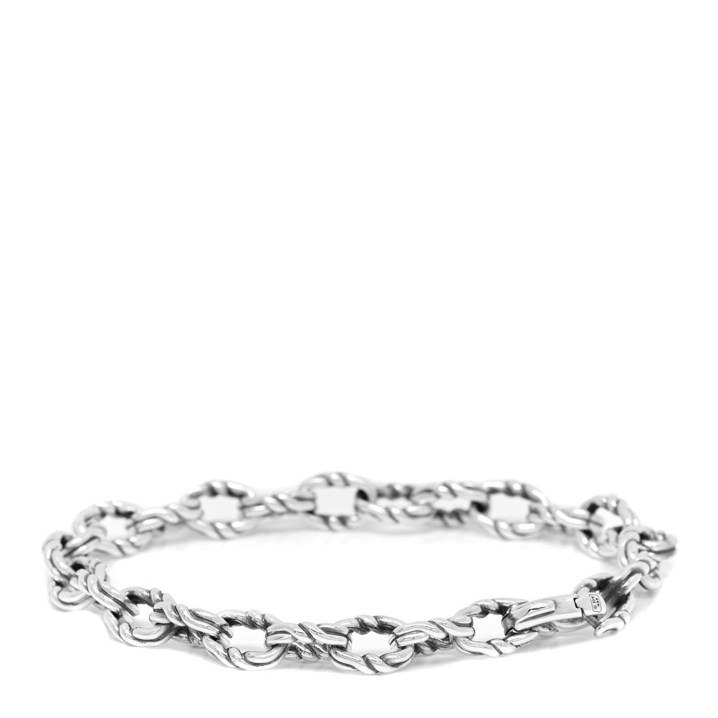 Sterling Silver 8mm Twist Link Chain Bracelet