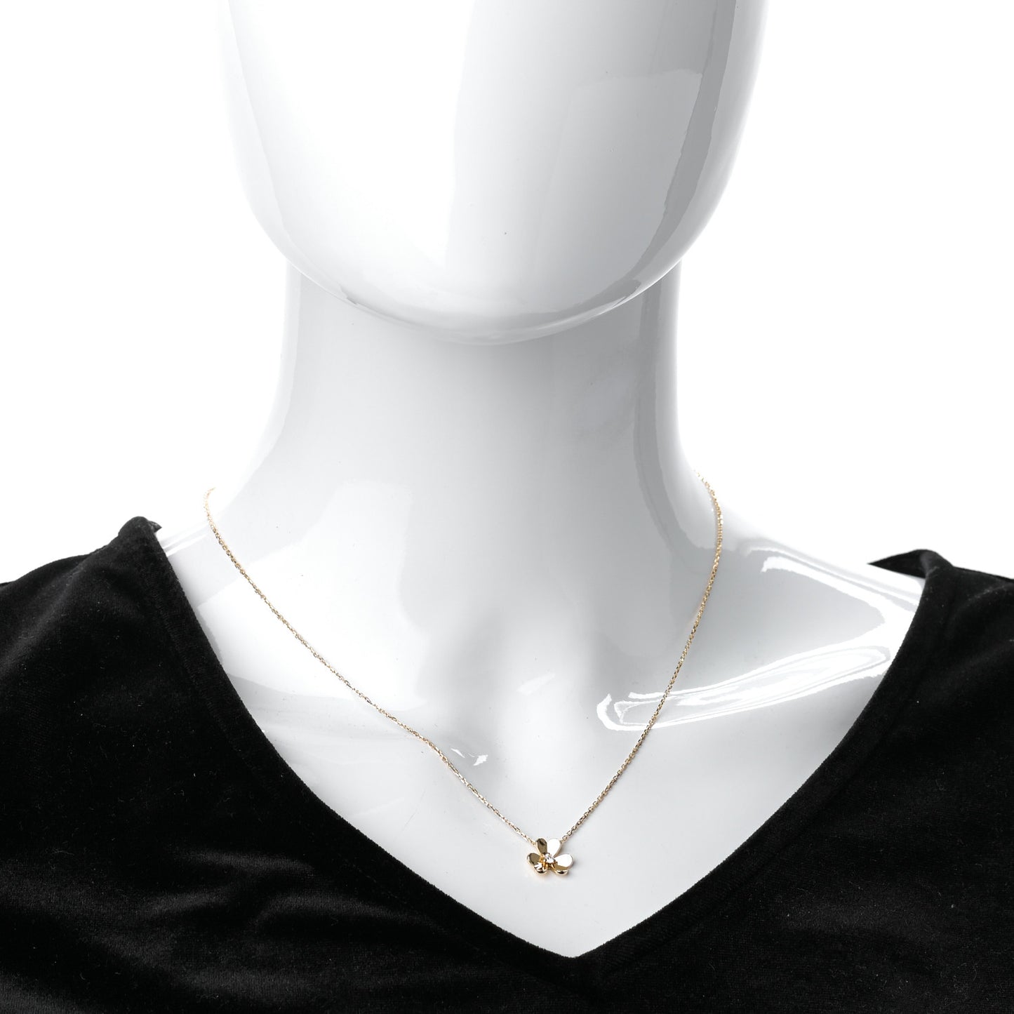 18K Yellow Gold Diamond Mini Frivole Pendant Necklace
