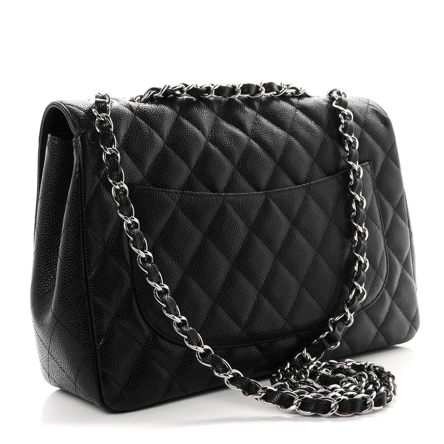 Caviar Quilted Jumbo Single Flap Black