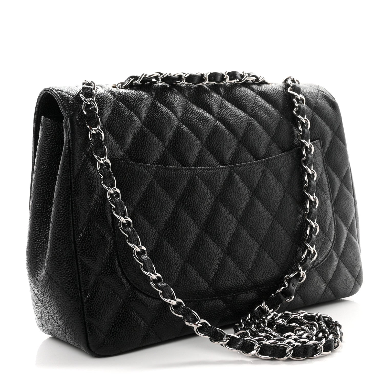 Chanel Caviar Quilted Jumbo Single Flap Black 2 of 9