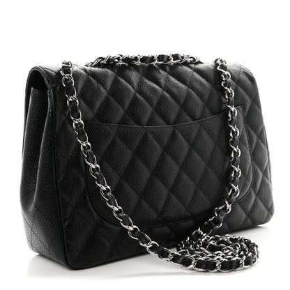 Chanel Caviar Quilted Jumbo Single Flap Black 2 of 9