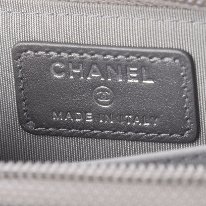 Chanel Metallic Caviar Quilted Boy Zip Around Coin Purse Wallet Silver 7 of 9