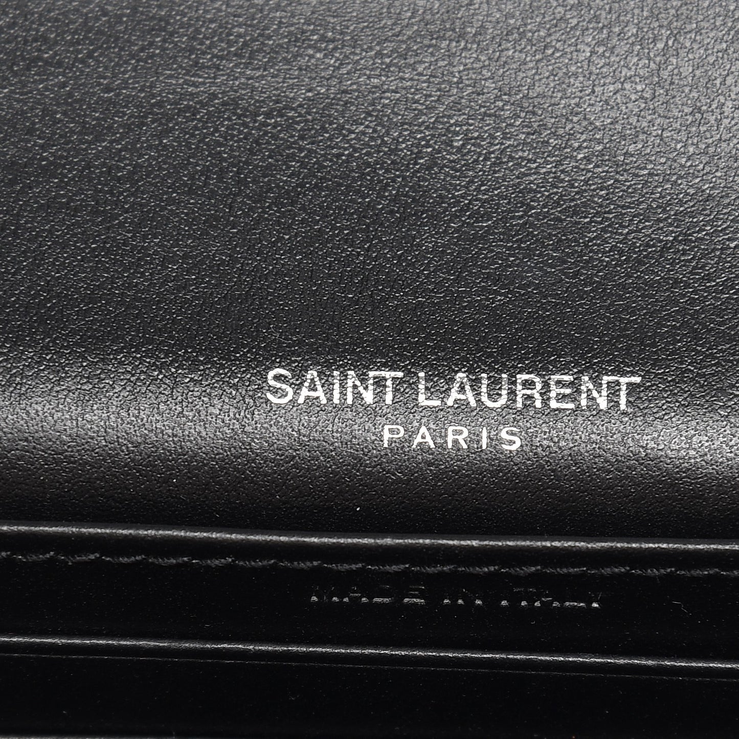 Calfskin Crocodile Embossed Monogram Sunset Chain Wallet Black