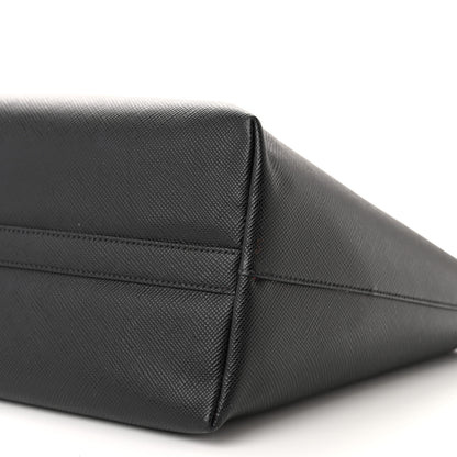Prada Saffiano Cuir Shopping Tote Black Fuoco 11 of 17