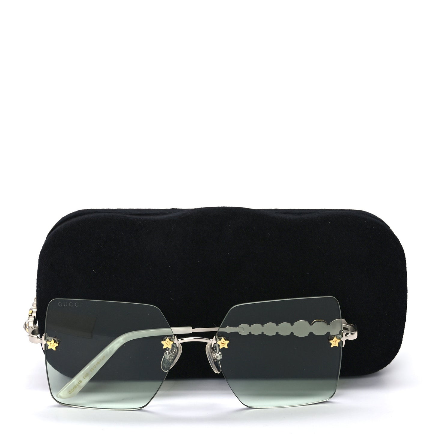 Crystal Metal Sunglasses GG0644S Blue Silver