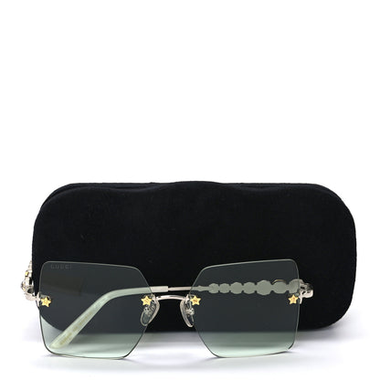 Gucci Crystal Metal Sunglasses GG0644S Blue Silver 8 of 8