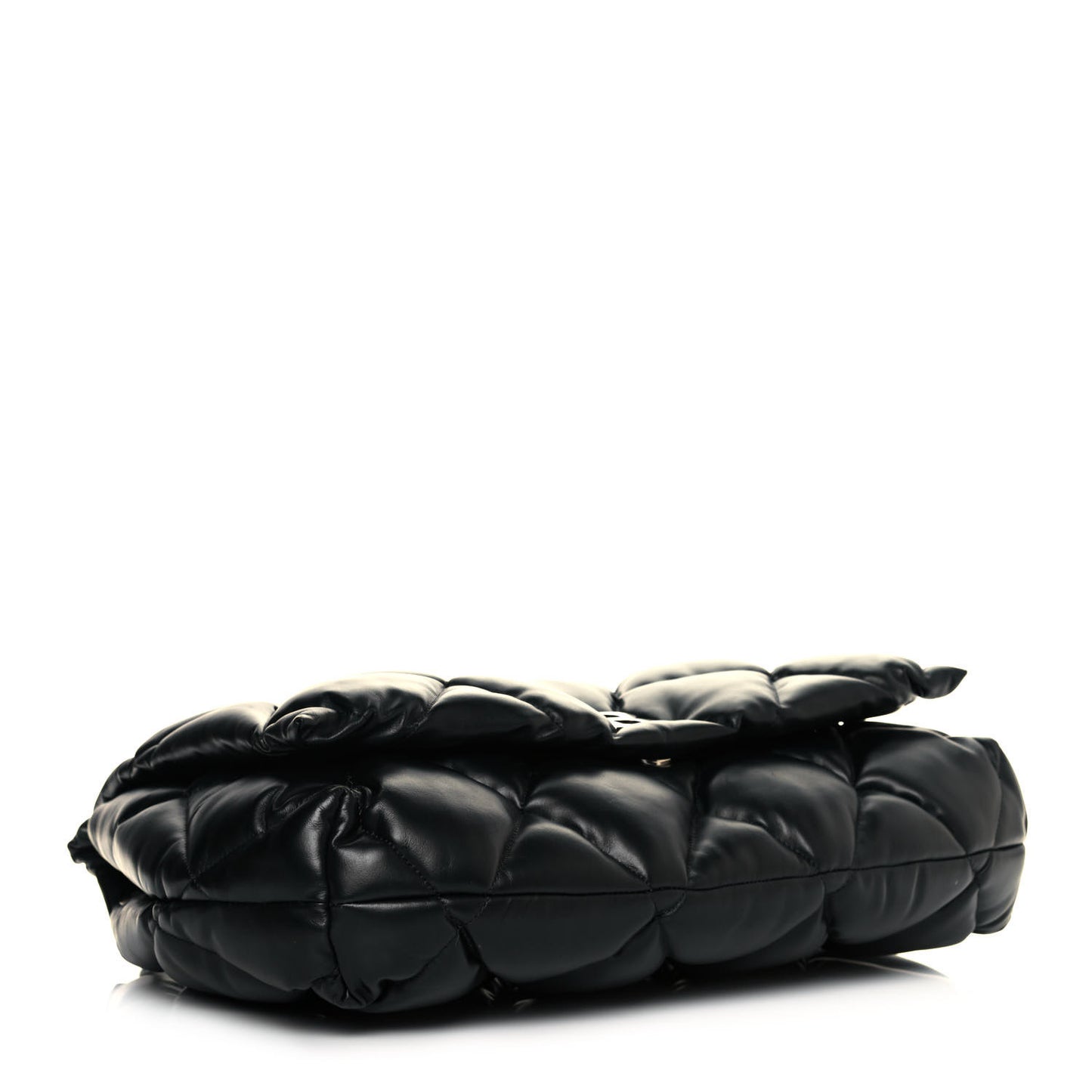 Nappa Calfskin Quilted Large Touch Shoulder Bag Black