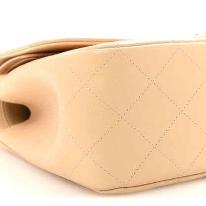 Chanel Caviar Quilted Jumbo Double Flap Beige Clair 9 of 10