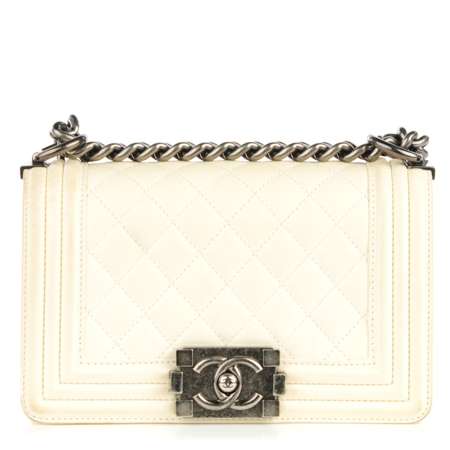 Chanel Lambskin Quilted Small Boy Flap White 1 of 9