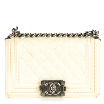 Chanel Lambskin Quilted Small Boy Flap White 1 of 9