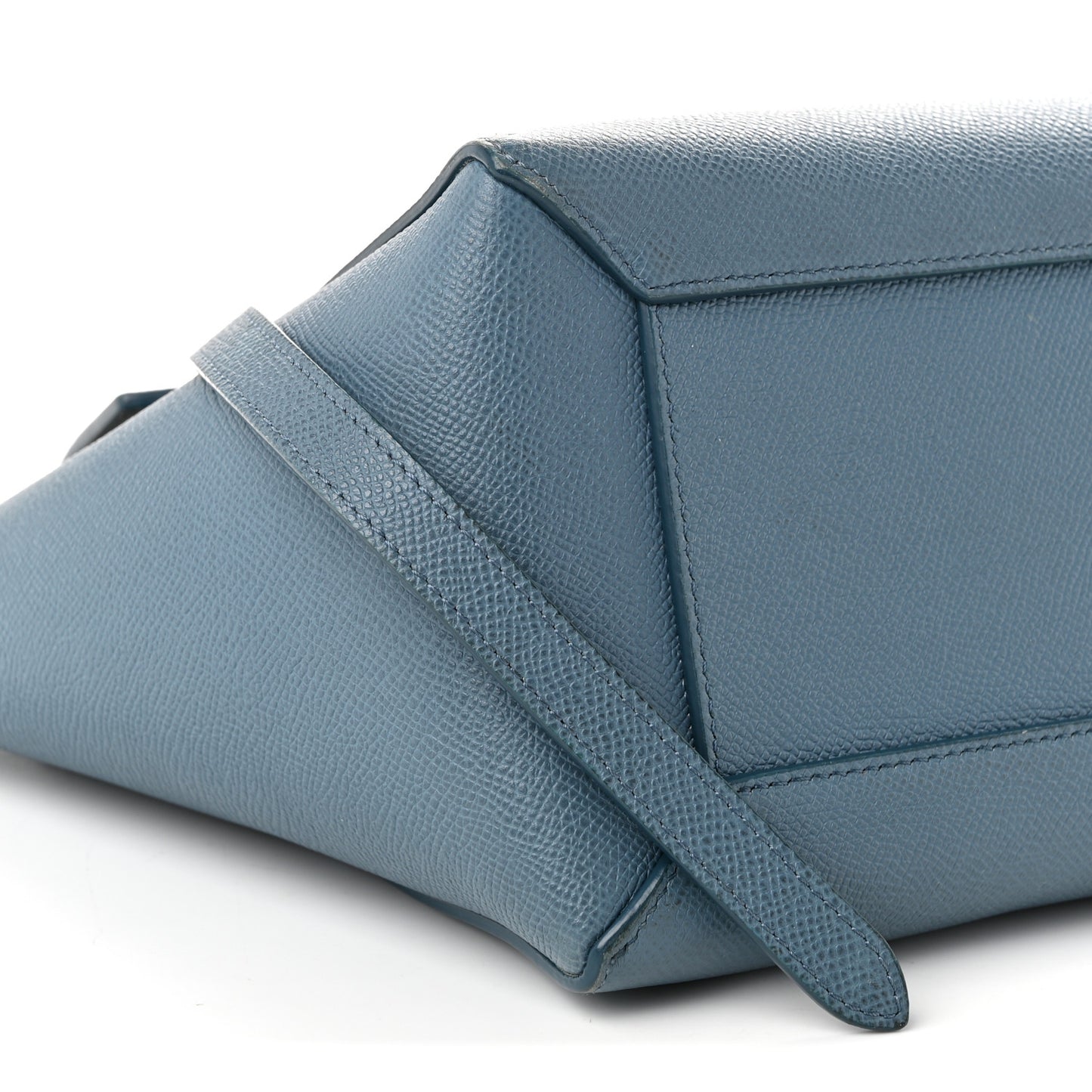 Grained Calfskin Micro Belt Bag Washed Blue