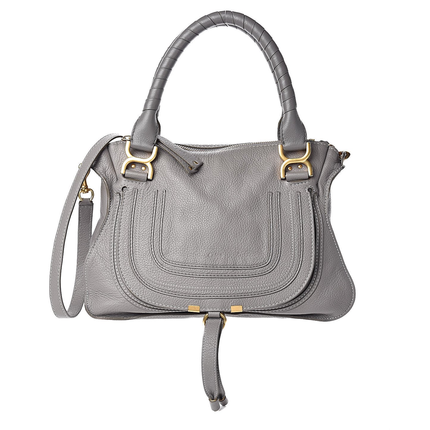 Calfskin Medium Marcie Satchel Cashmere Grey