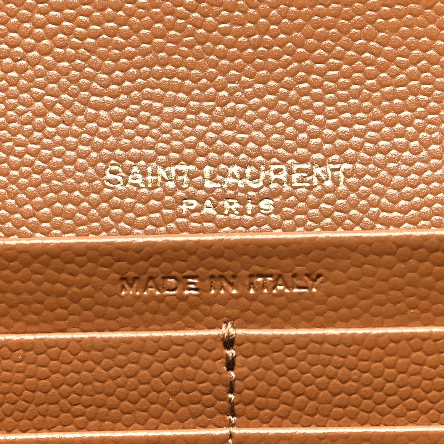 Saint Laurent Grain De Poudre Matelasse Chevron Monogram Flap Wallet Dark Natural 6 of 11