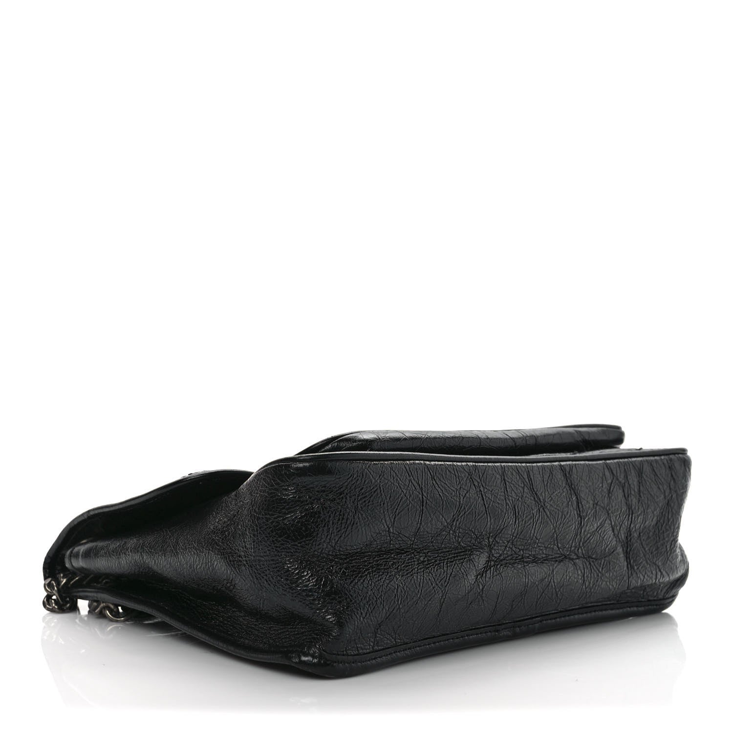 Saint Laurent Crinkled Calfskin Matelasse Monogram Medium Niki Chain Satchel Black 4 of 9