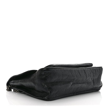 Saint Laurent Crinkled Calfskin Matelasse Monogram Medium Niki Chain Satchel Black 4 of 9