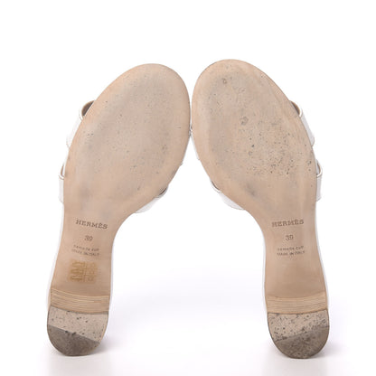 Hermes Calfskin Oasis Sandals 39 White 5 of 13