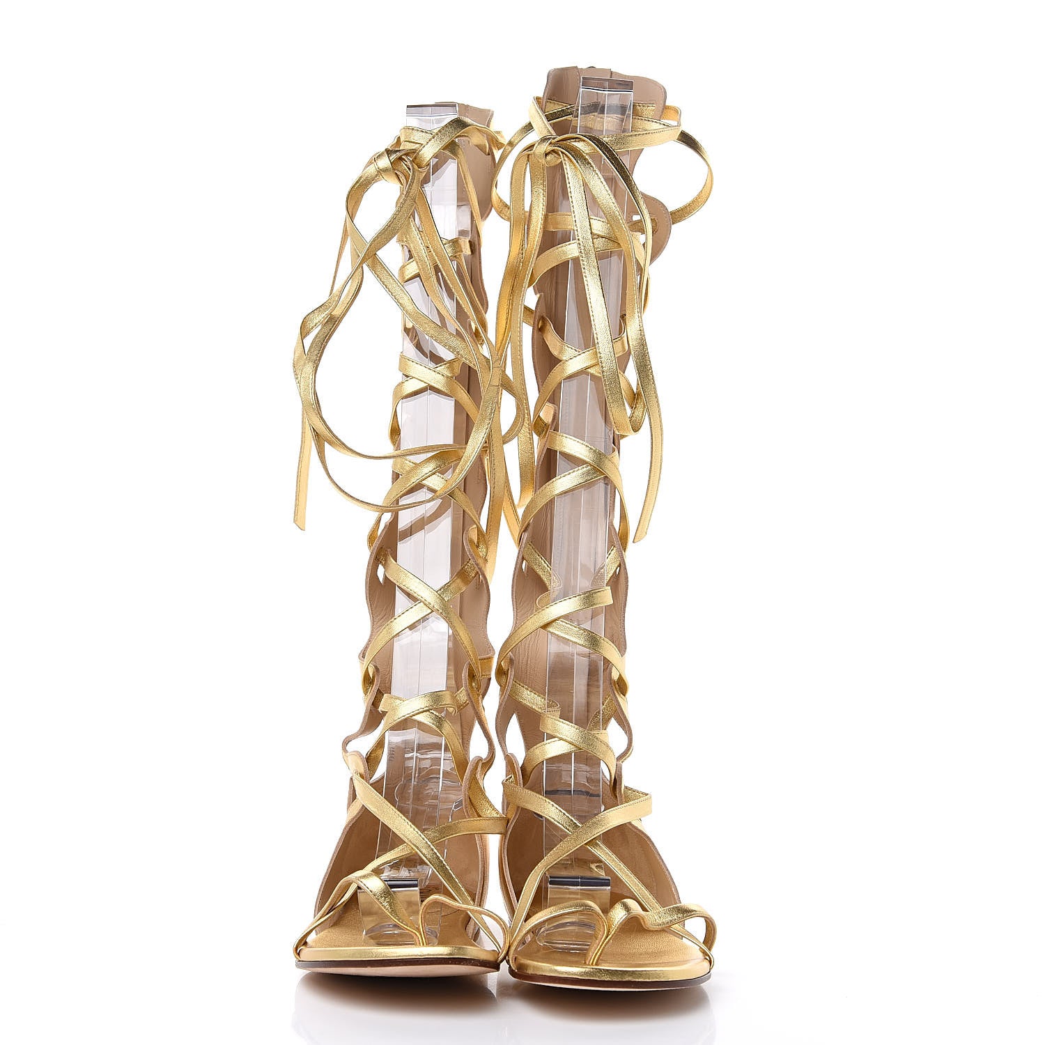 Chanel Metallic Lambskin Gladiator Sandals 39.5 Gold 2 of 6