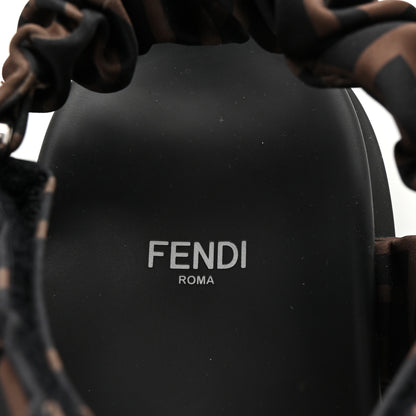 Fendi Satin FF Ruched Sandals 39 Tobacco Black 8 of 9