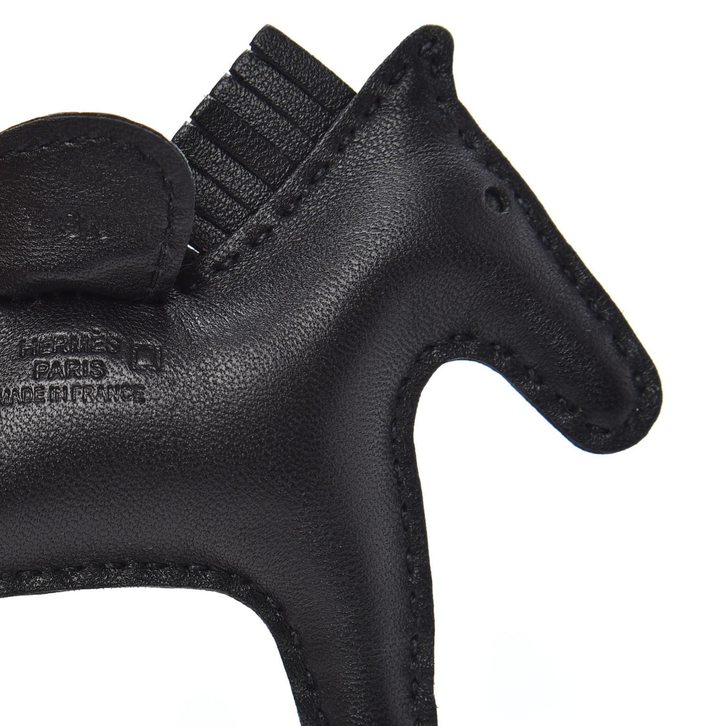 Milo Lambskin Matte Alligator Touch Grigri Rodeo Horse Bag Charm PM So Black