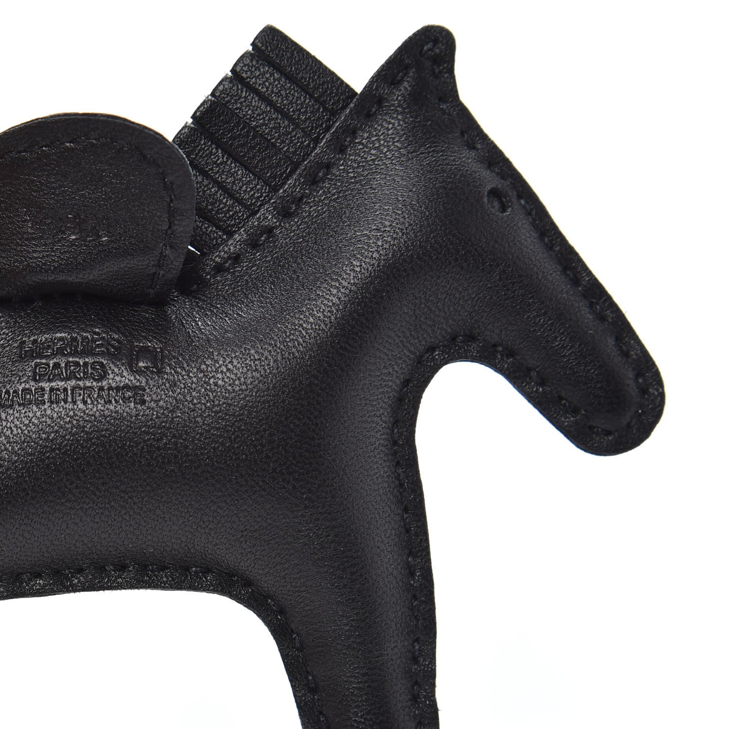 Hermes Milo Lambskin Matte Alligator Touch Grigri Rodeo Horse Bag Charm PM So Black 3 of 4