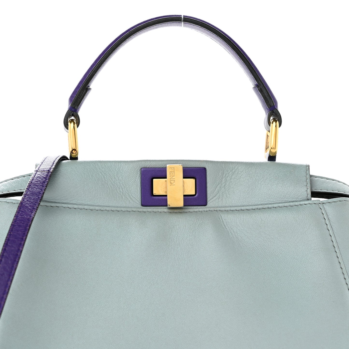 Nappa Colorblock Mini Peekaboo Iconic Satchel Polvere Purple Rain Ruby